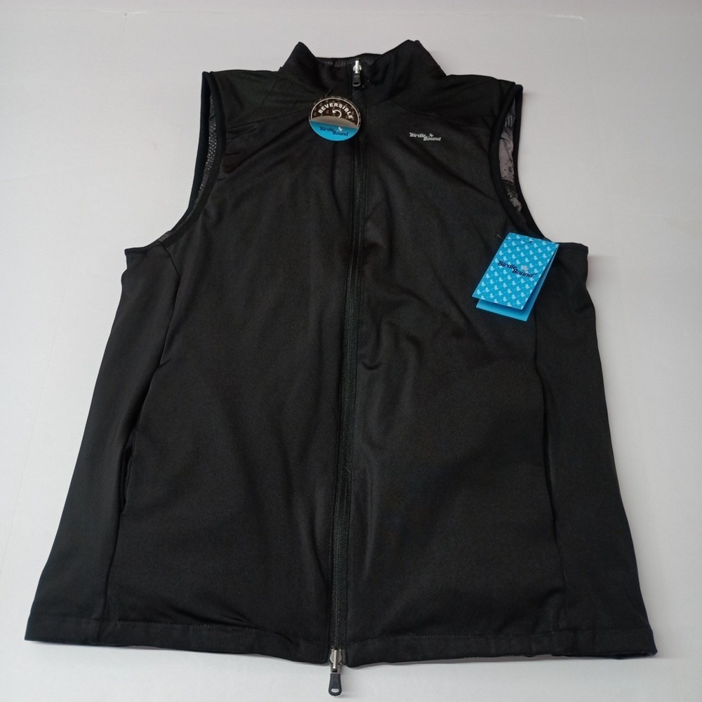 Birdie Bound Golf Men's Sleeveless Reversible Vest Full Zip Black Size M Medium